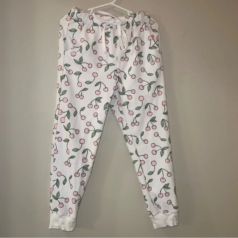 Sweethoney Cherry Print Kids Pajamas Joggers Set
